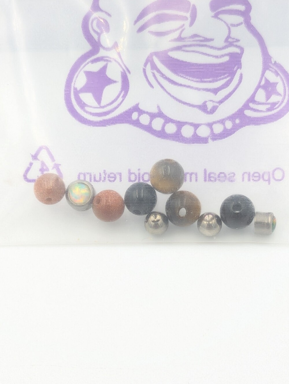 5/25$ CBR captive ball ring beads / balls stone and titanium misc sizes